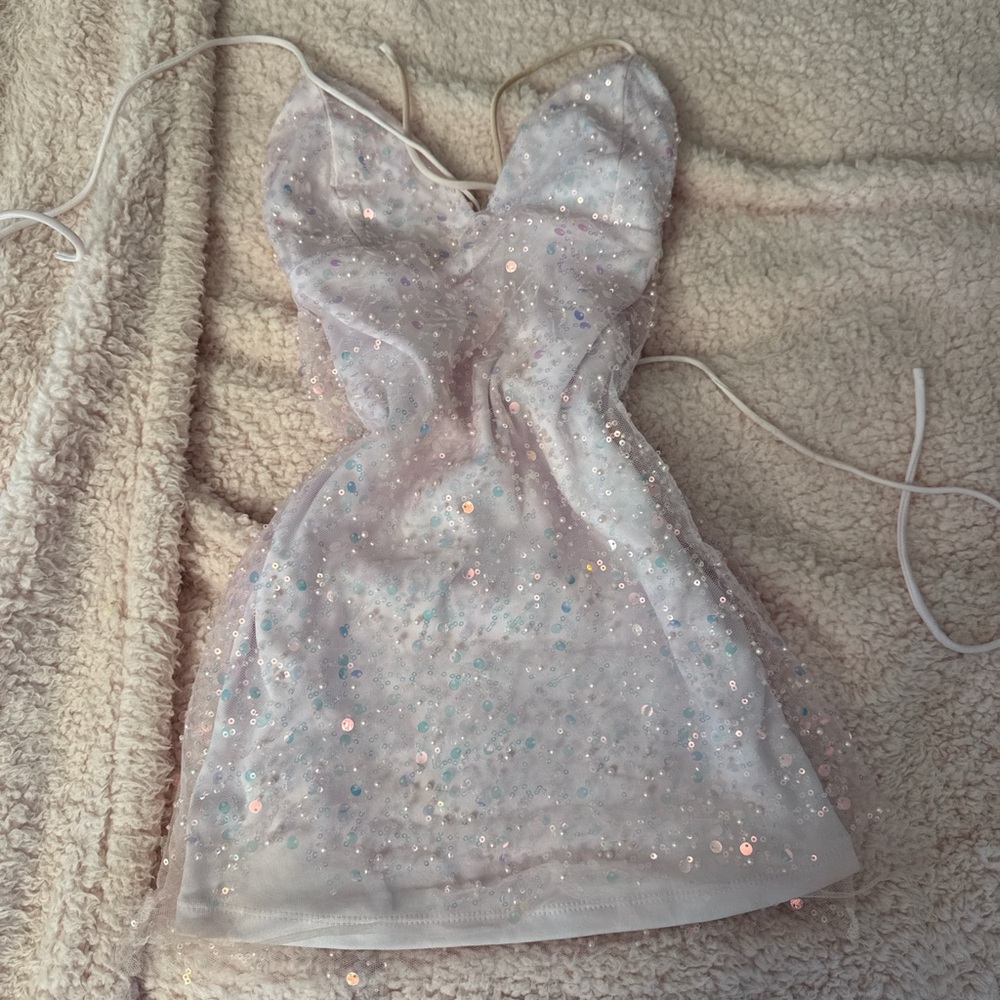 Sparkling White Kids Dress